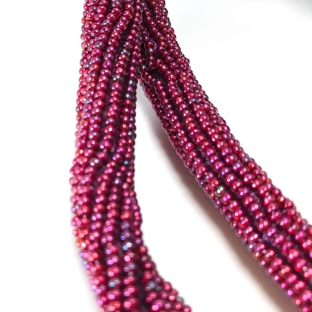 セール価格 美品 ビーズバッグ ハンドバッグ 総ビーズ ビーズ パープル 和装