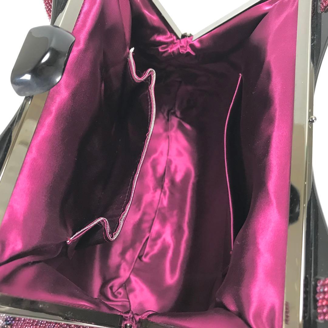 セール価格 美品 ビーズバッグ ハンドバッグ 総ビーズ ビーズ パープル 和装