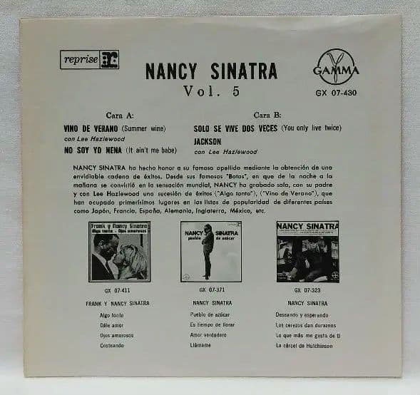 ナンシーシナトラ NANCY SINATRA♣SUGARシュガー伊仏英墨4カ国盤
