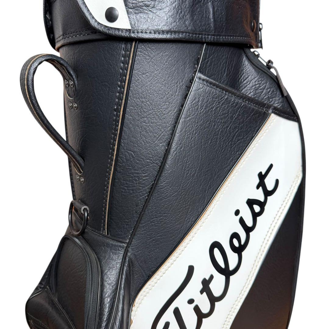 【美品】タイトリスト キャディバッグ USA限定 本革 高級感