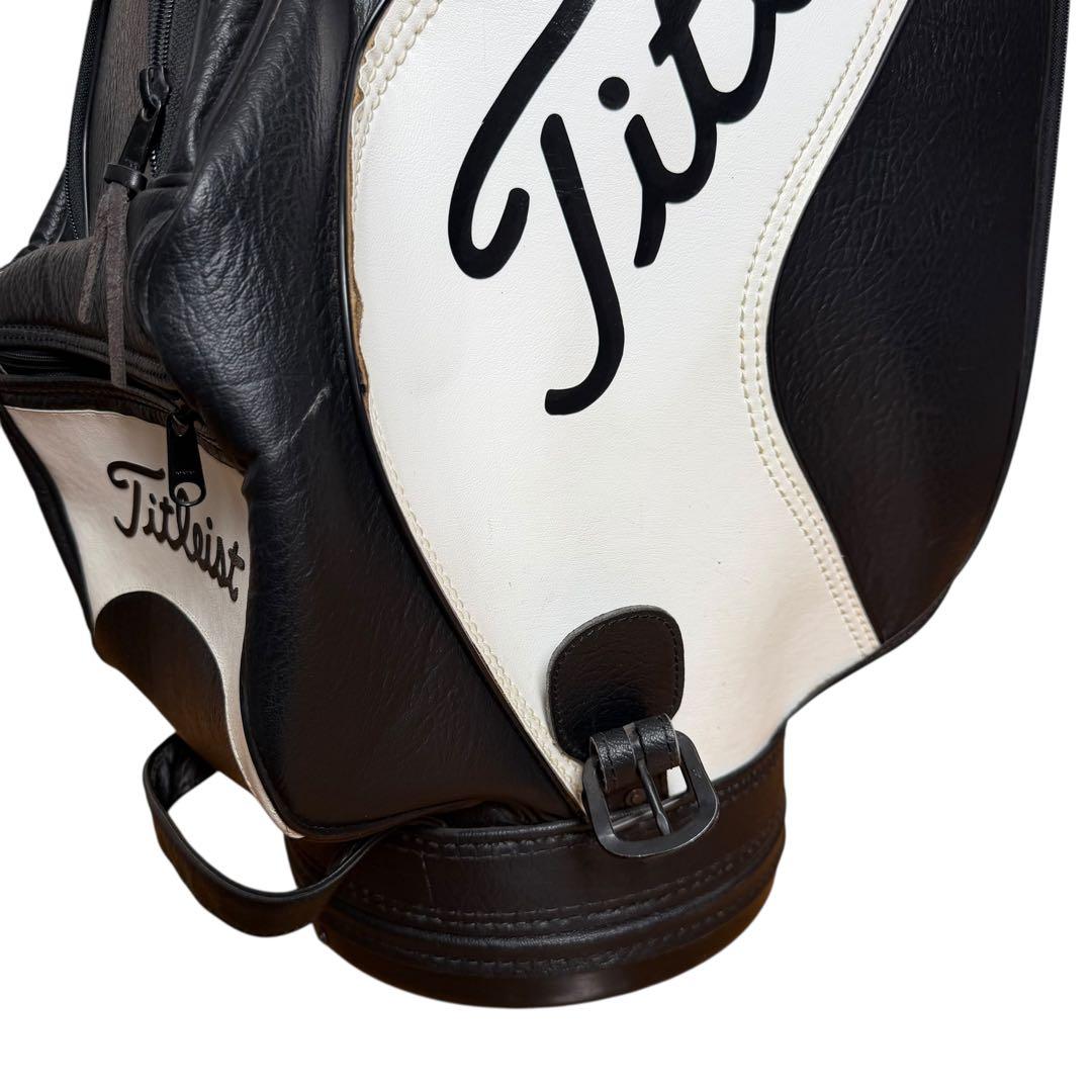 【美品】タイトリスト キャディバッグ USA限定 本革 高級感