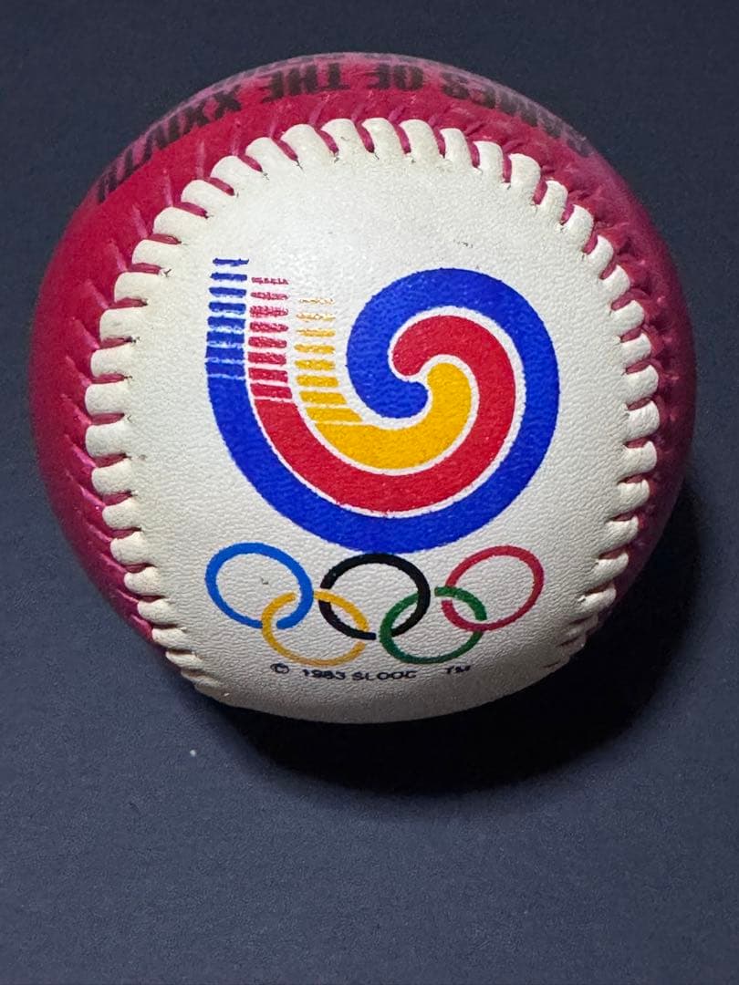 【希少】ソウルオリンピック 野球 記念ボール ベースボール　ミニバット 台座付き