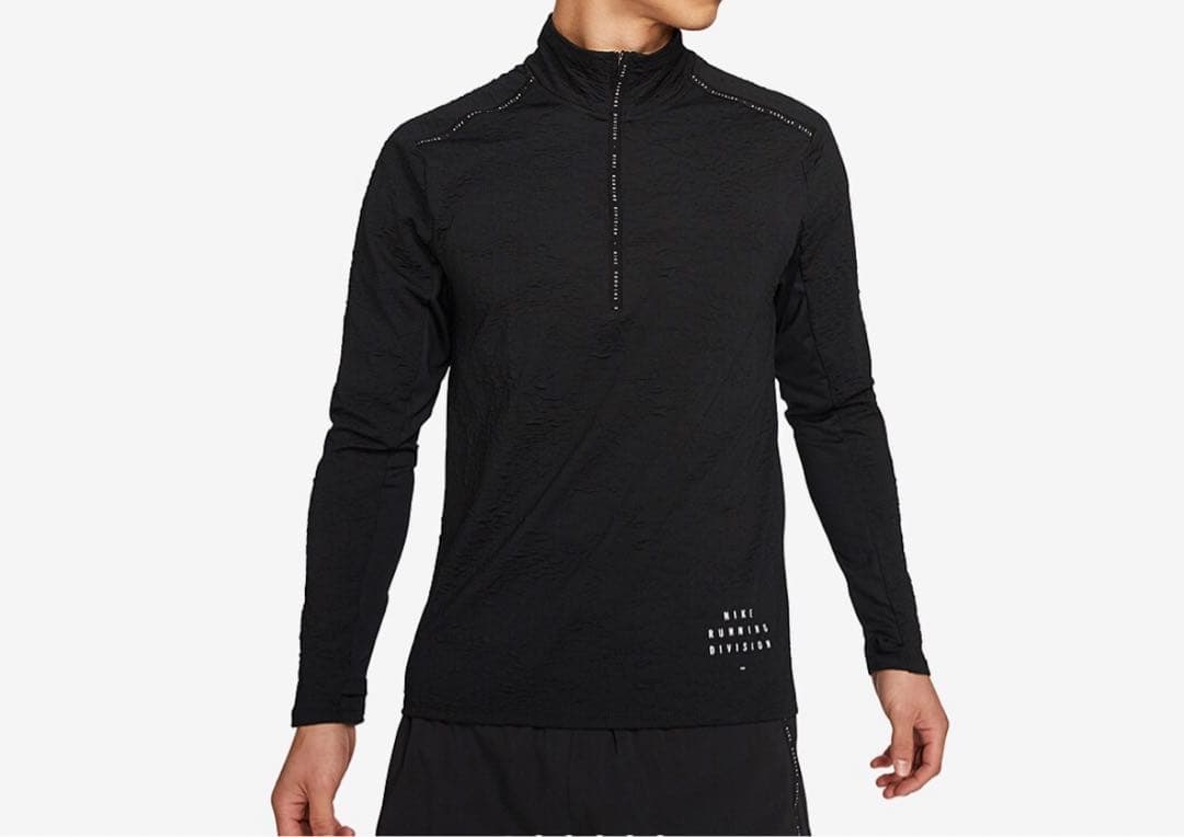 ハーフジップ NIKE RUN DIVISION シャツジャケット M ブラック