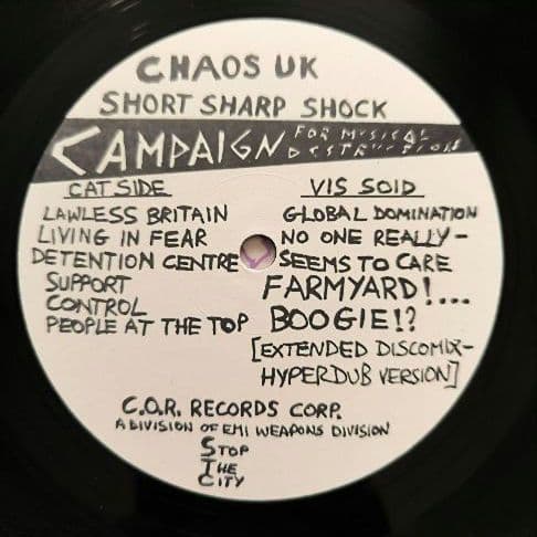 CHAOS U.K.「SHORT SHARP SHOCK」LP + VHS