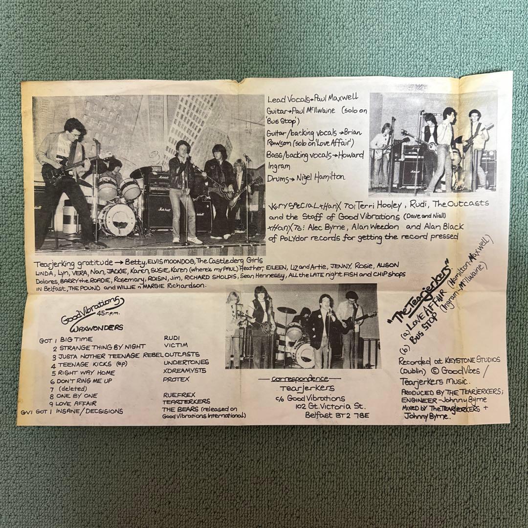 Tear Jerkers『Love Affair』7inch アナログ レコード