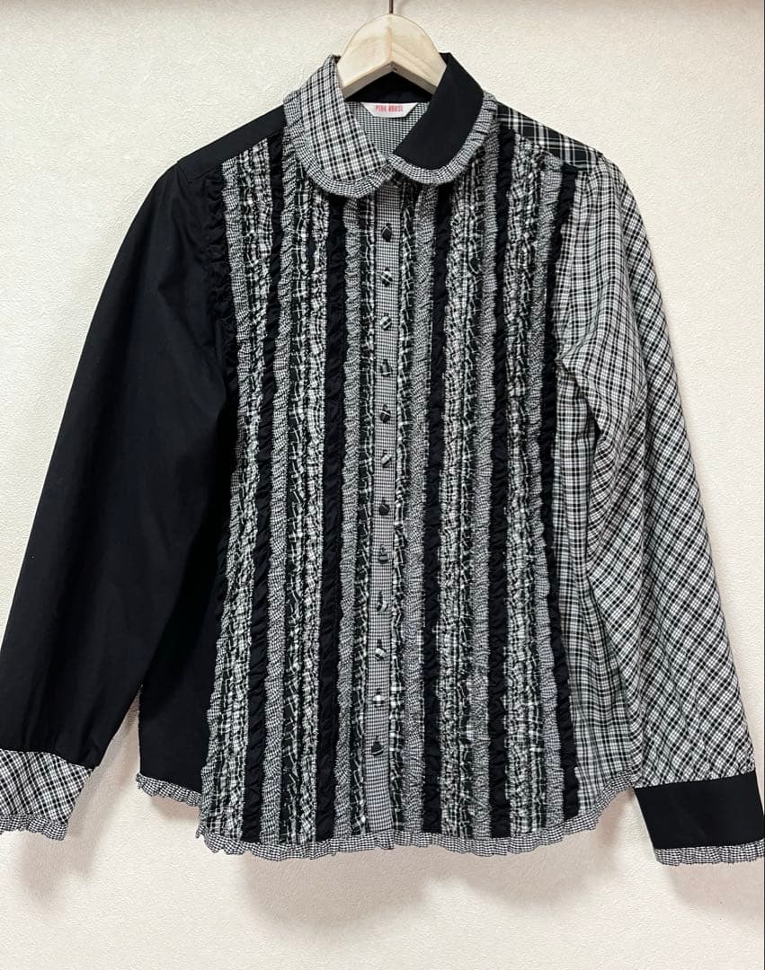 ピンクハウス　ストライプ・チェック柄シャツ　未使用　タグ無し　美品