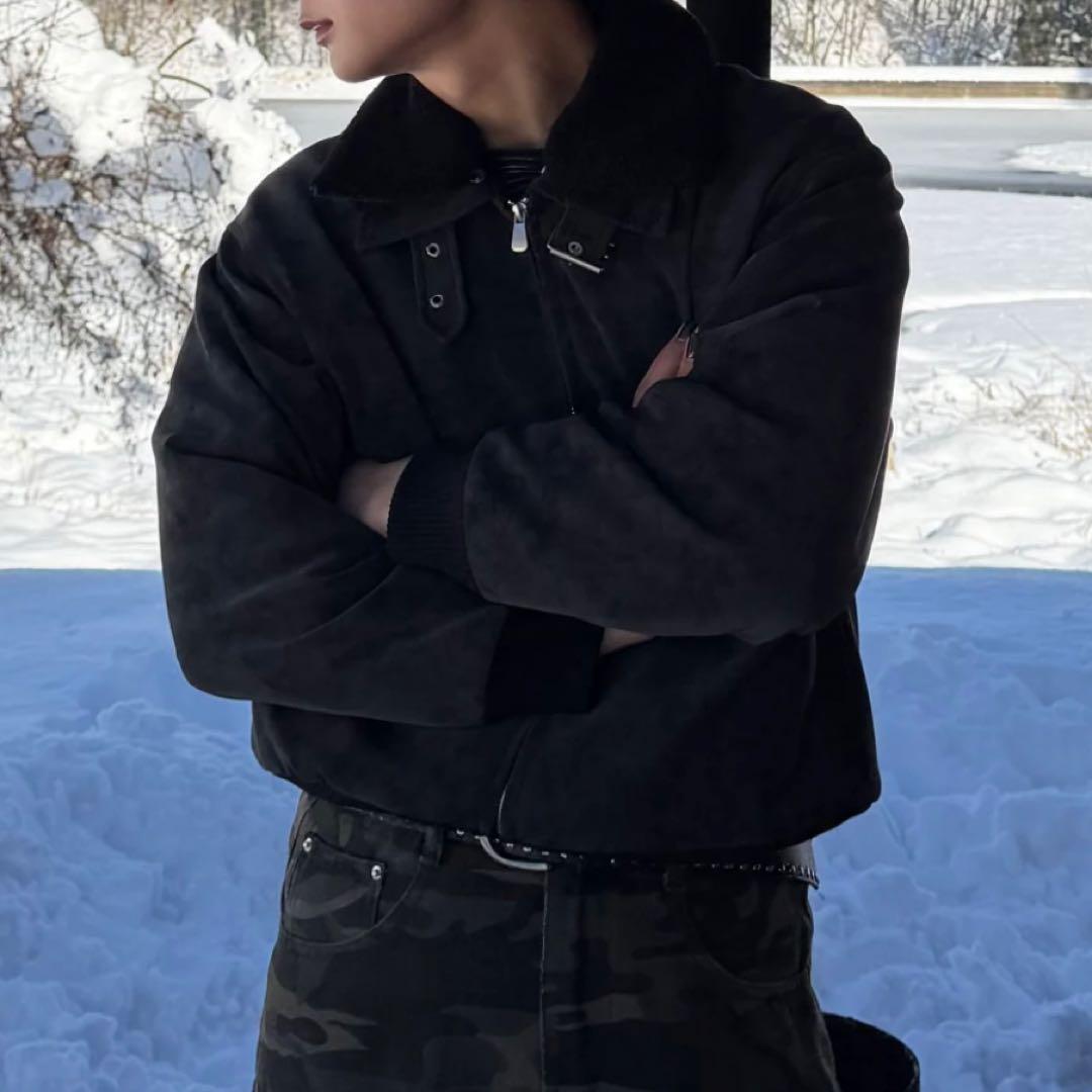 3wayボア襟キルティングジャケット