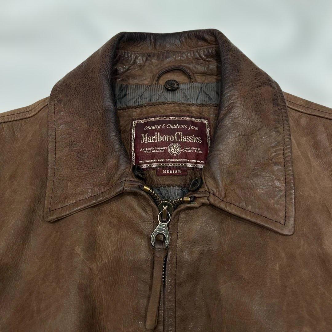 【希少】Marlboro Classics レザーブルゾン 羊革 茶 M