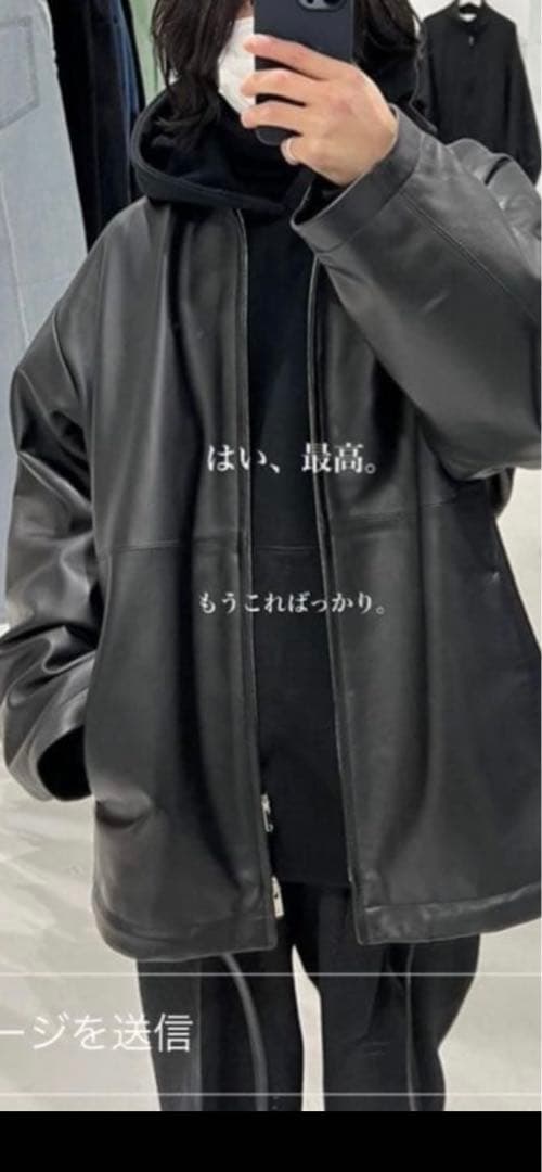 ジャケット・アウター stein OVERSIZED LEATHER ZIP yoke