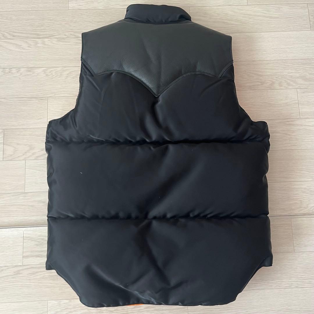 【名作】ロッキーマウンテン×ポーター×ビームス レザー ダウンベスト 切替 36