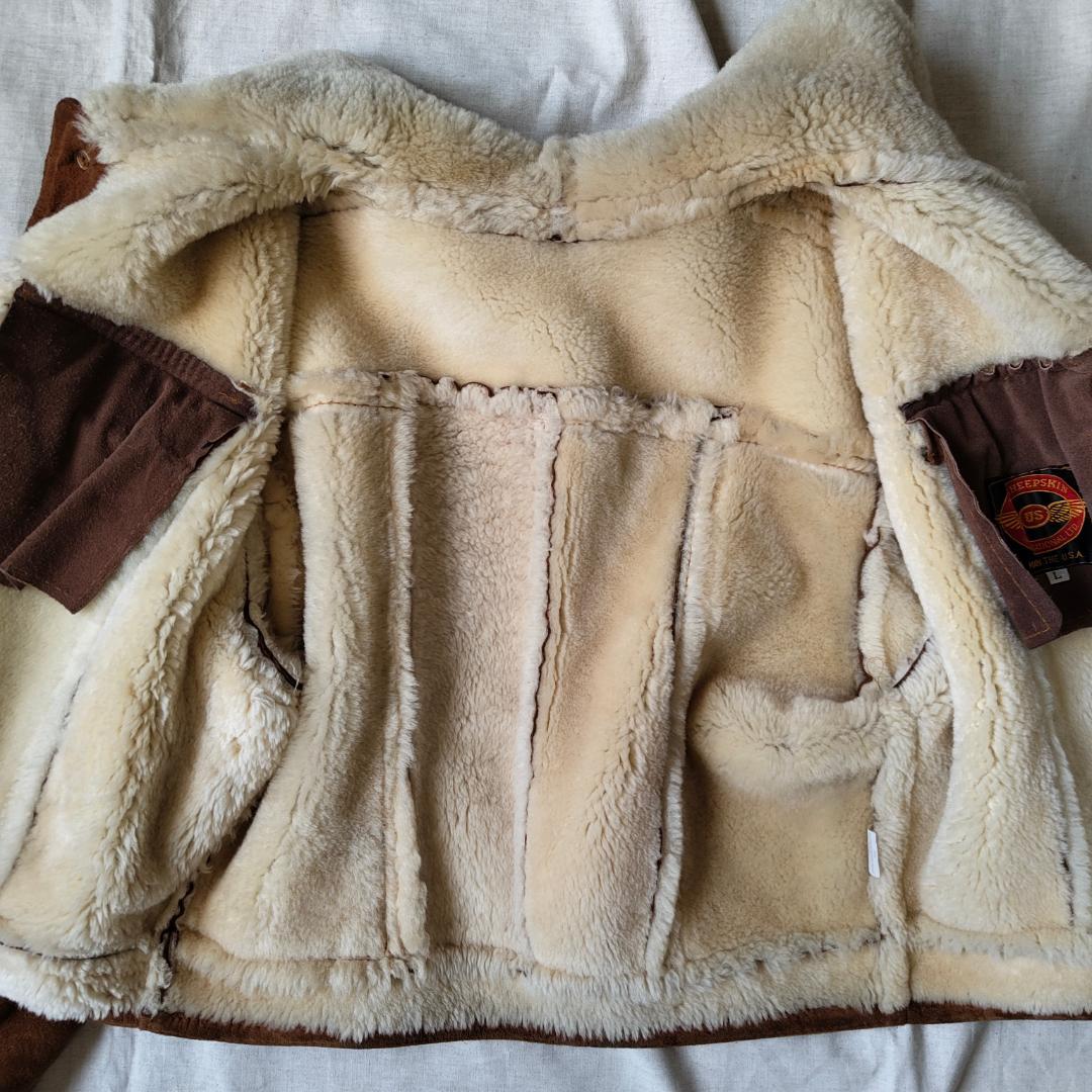 80s90s USA製 スウェード 3rdタイプ トラッカージャケット ムートン