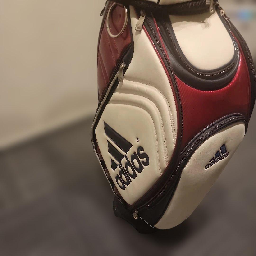 adidas キャディバッグ ホワイト/レッド