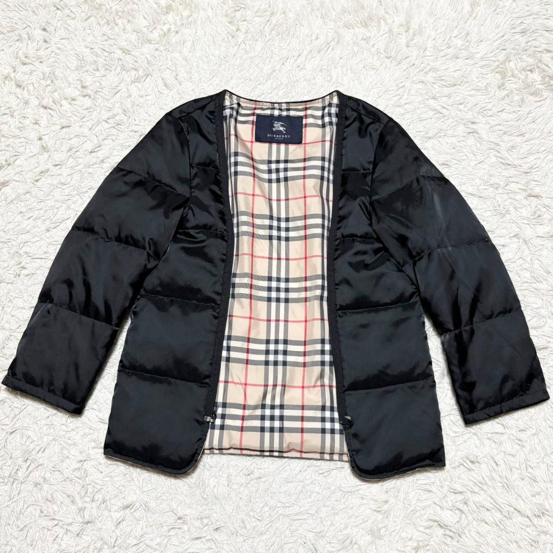 美品 バーバリーロンドン ハーフコート ダウンライナー ノバチェック
