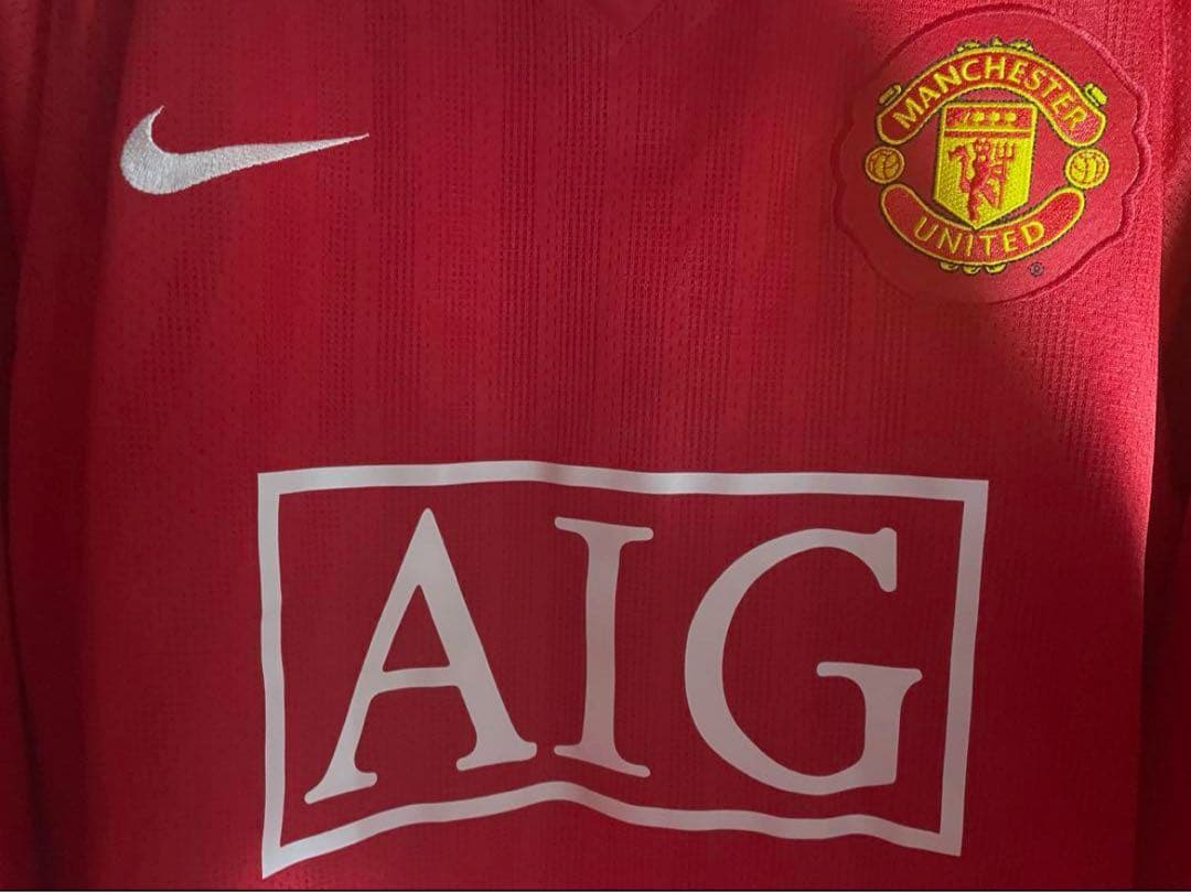 【美品】マンチェスターユナイテッド 07-08 ホーム 長袖ユニフォーム