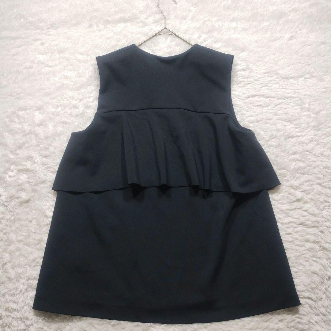 極美品　ユナイテッドアローズ　SPONGY ミドルベスト　ジレ　36　フリル　黒