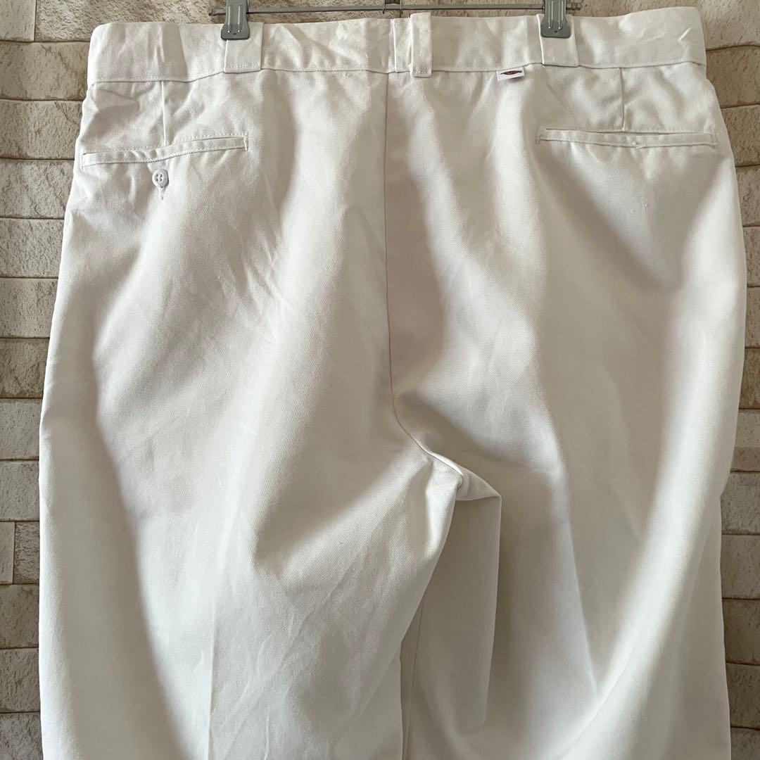 ディッキーズ USA製 ワークパンツ 刺繍 ホワイト 38×32