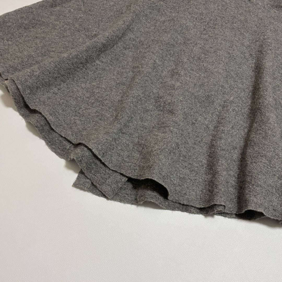 Aquascutum ウールケープ ポンチョ ロゴボタン ダブル ウール グレー