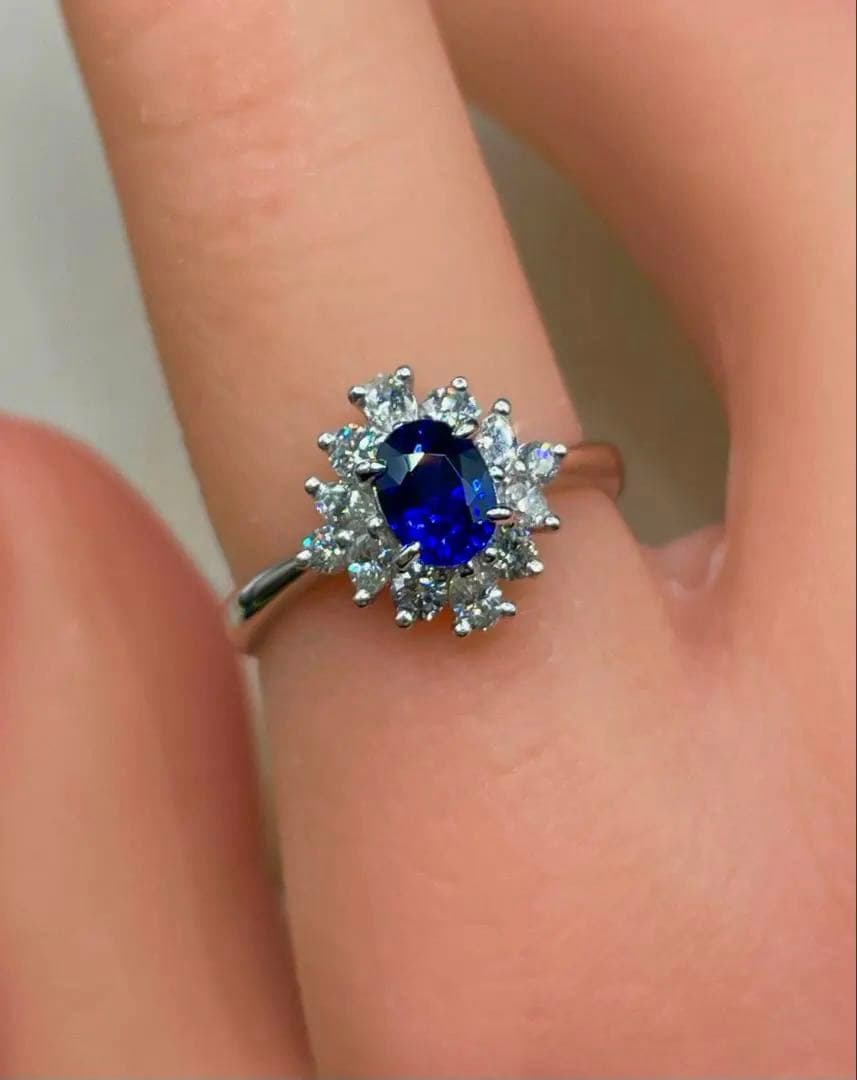 最終交渉可JA195★最高級 ロイヤルブルーサファイア0.8ct D リング鑑付