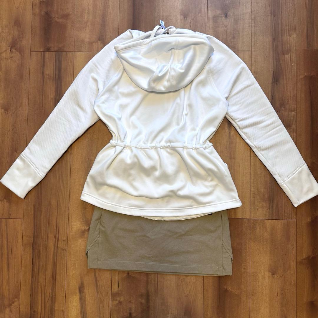 裏起毛パーカー　ウエストシェイプ　ストレッチスカート　セットアップ　春秋　L