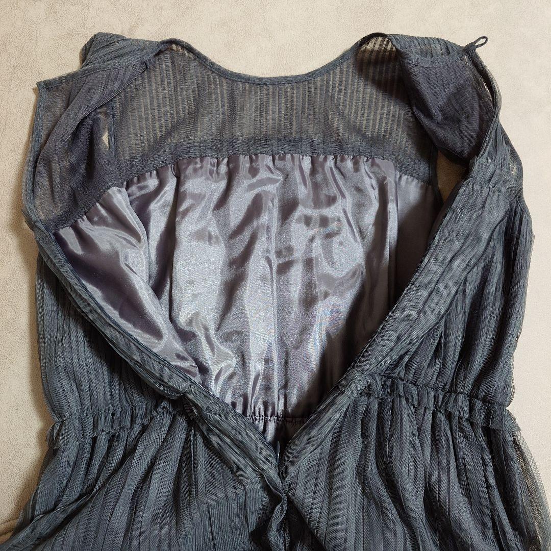 36 グレースコンチネンタル グレー ブラック シフォン ワンピース ドレス