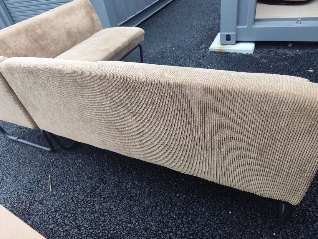 【関東限定】CORDY コーデュロイ カウチソファセット 2人掛け L字