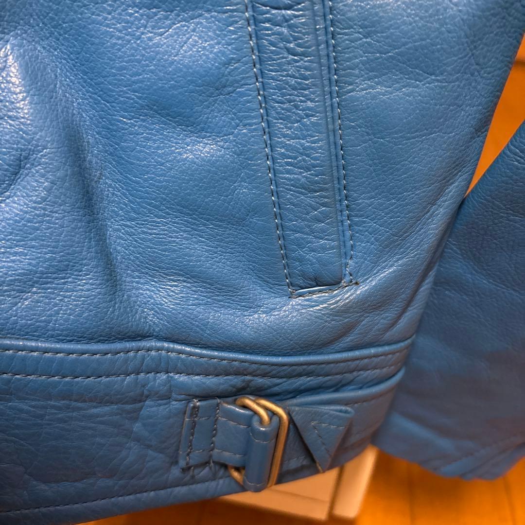 KUSHITANI ダブルライダース　ジャケット L 青　クシタニ　メンズ