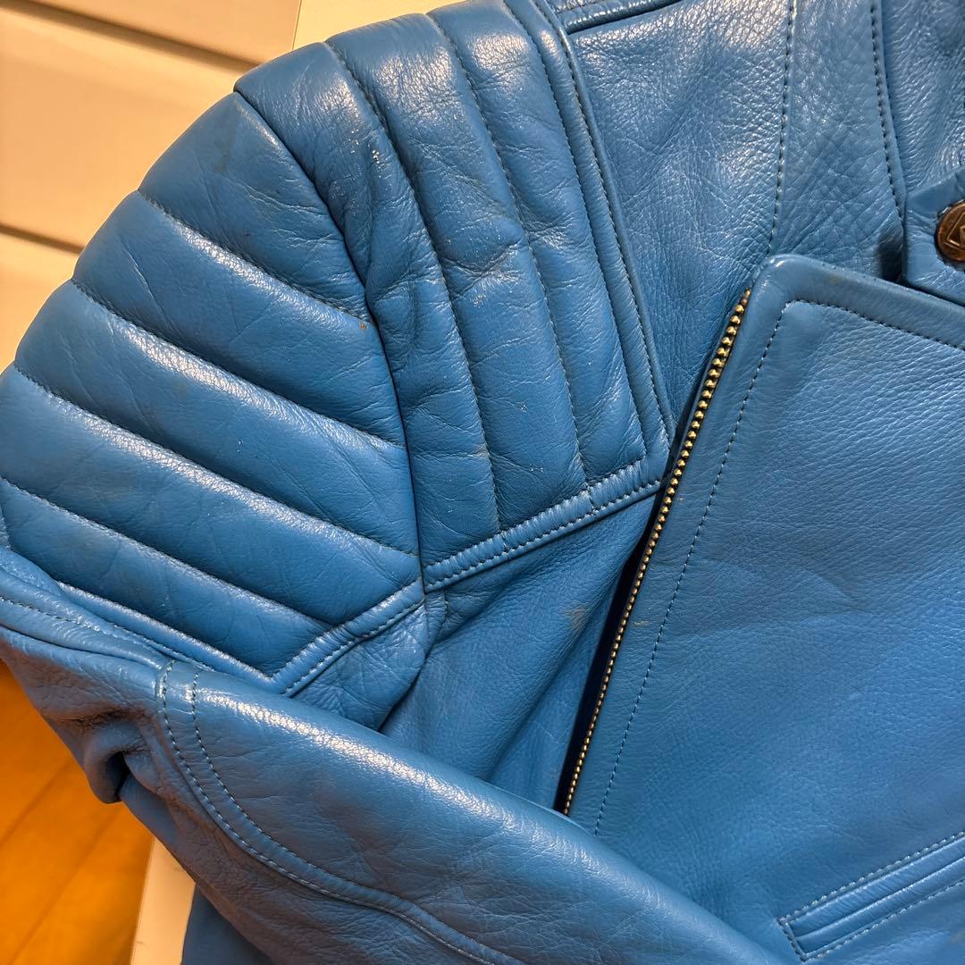 KUSHITANI ダブルライダース　ジャケット L 青　クシタニ　メンズ