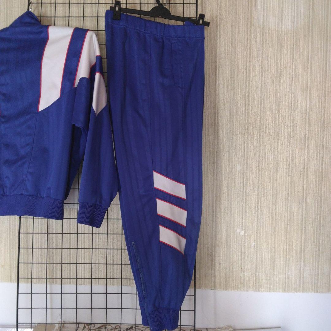 adidas ジャージ上下セット 青/白/赤: XO（3L)ビンテージモデル