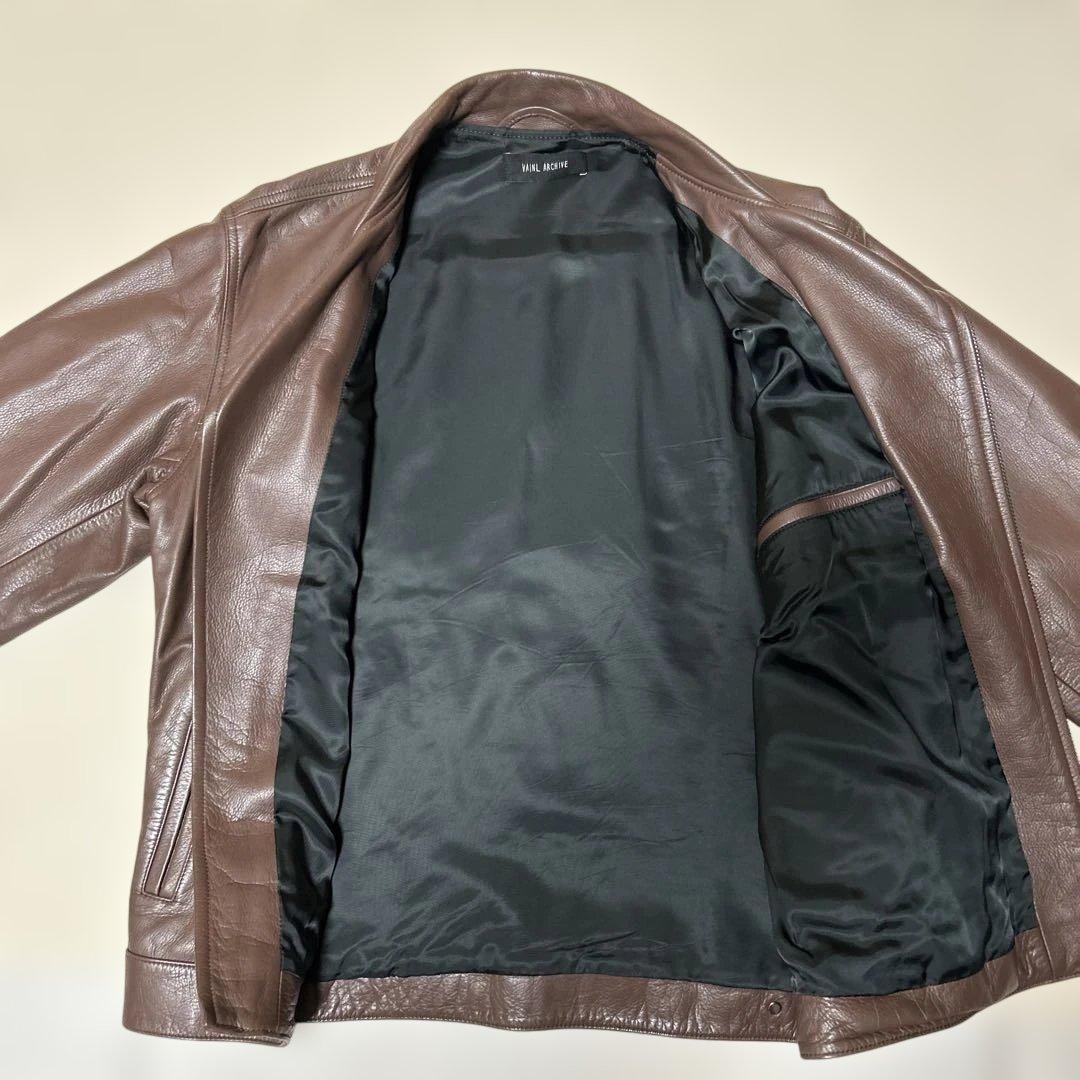 VAINL ARCHIVE COW LEATHERジャケット：L