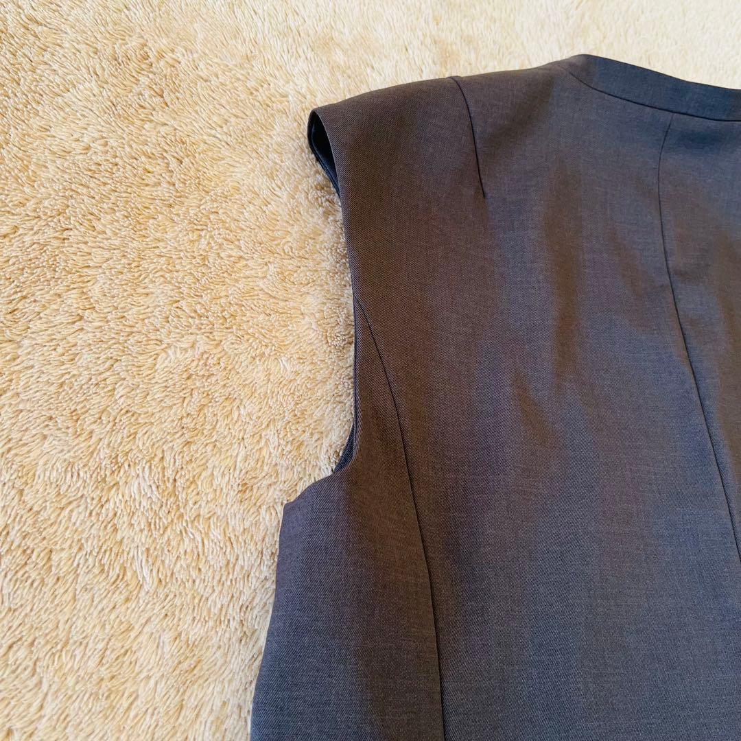 美品 NOBLE ノーブル 24AW ジレ ベスト ノーカラー ロング Vネック