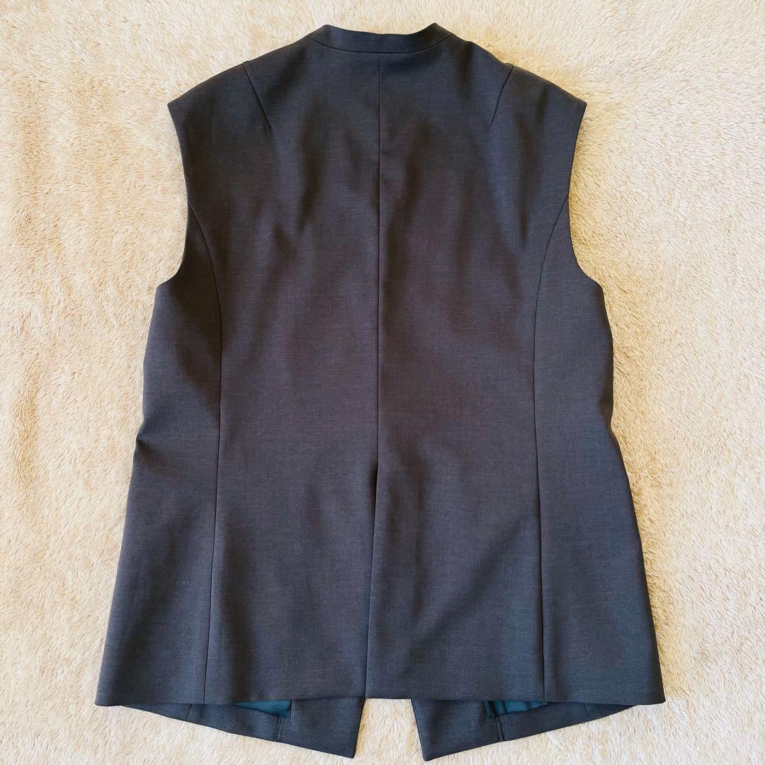 美品 NOBLE ノーブル 24AW ジレ ベスト ノーカラー ロング Vネック