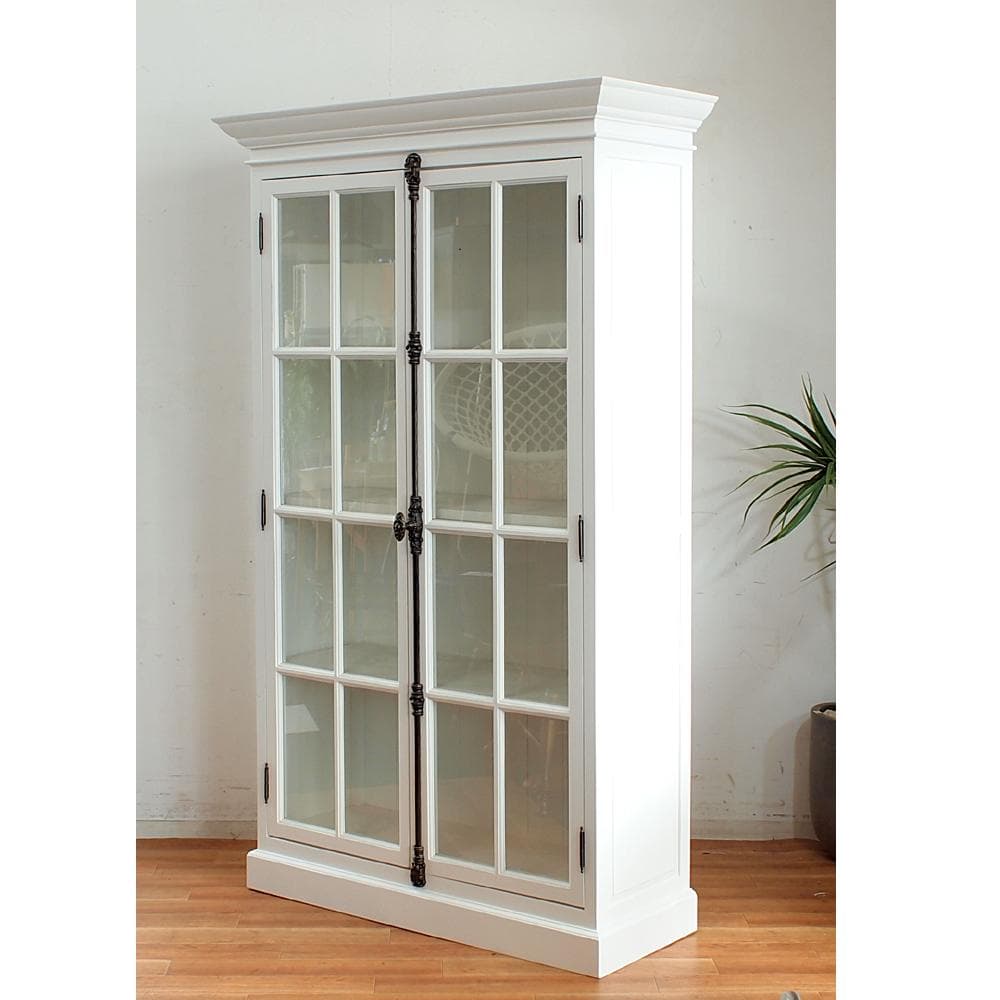 フレンチカントリー ガラスキャビネット カップボード