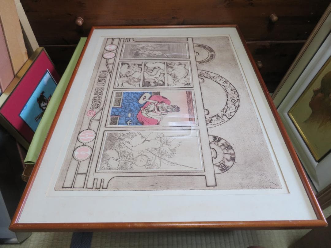 Ayu　沢井昇　版画　「オリエントエクスプレス」（東洋汽車） 10/15