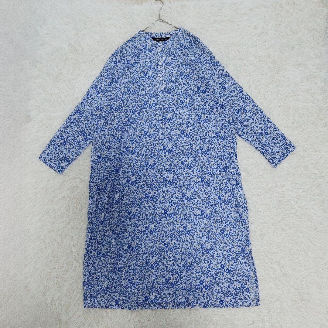 極美品❉ ミズイロインド フラワープリントワンピース 花柄 ブルー