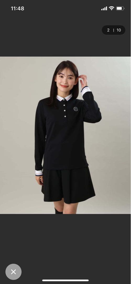 a.v.v. レディースゴルフウエア　配色カラーポロシャツ