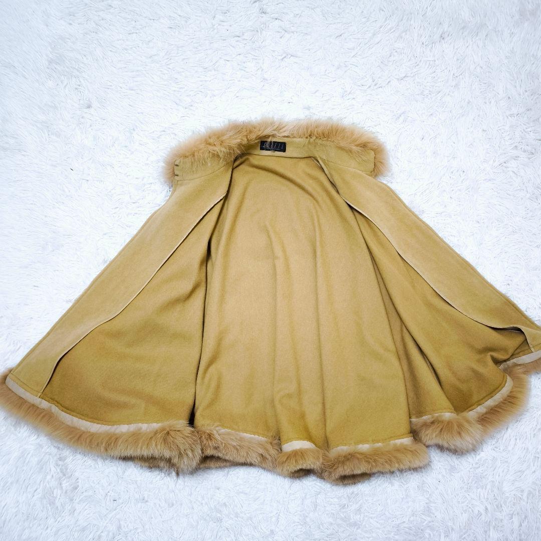 【極美品】SOLEILアンゴラ100% フォックスファー ケープポンチョコートM