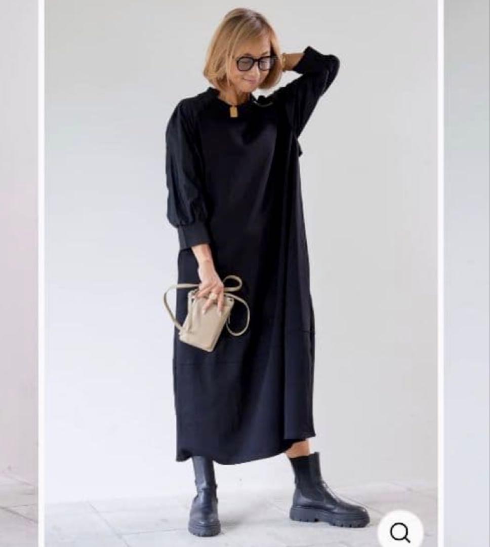 美品！ PLUS OTO.HA MA1ライクワンピース　BLACK