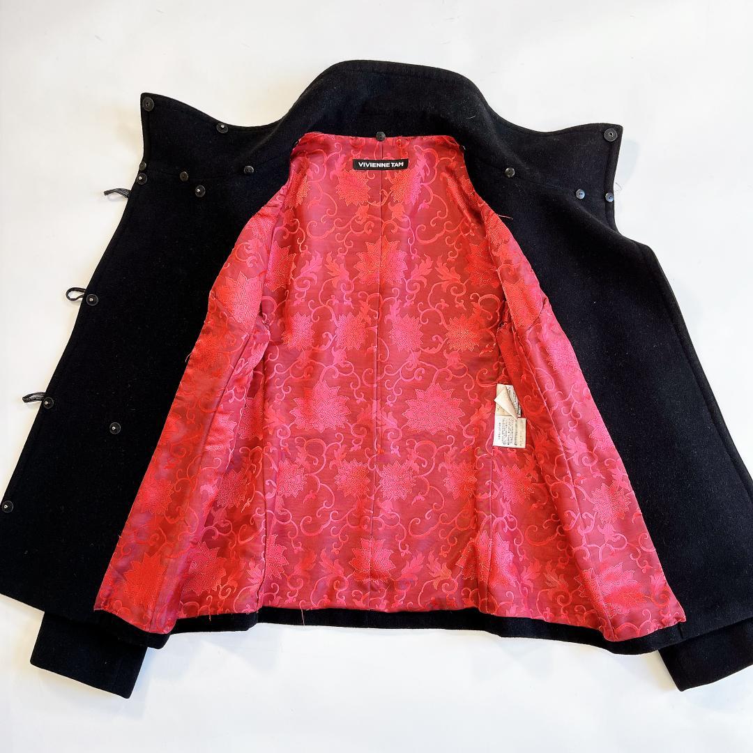 VIVIENNE TAM ヴィヴィアンタム アンゴラ混チャイナジャケット 黒 0