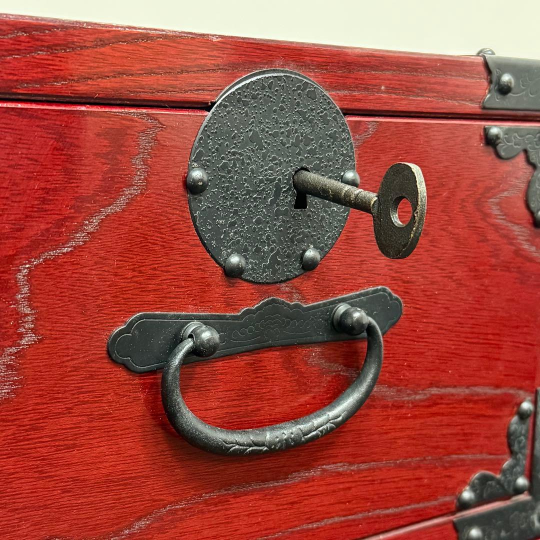 H23K29 青木産業 紅 くれないシリーズ 欅 ケヤキ 小箪笥 3段