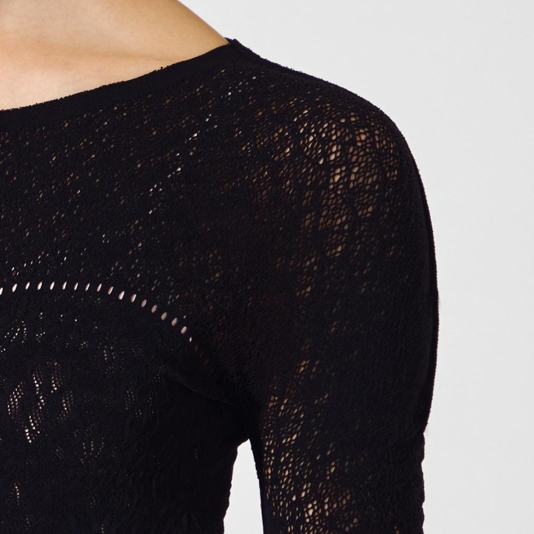 【新品】フェアリーレース長袖トップ ピンクM/ノーソーイングニット