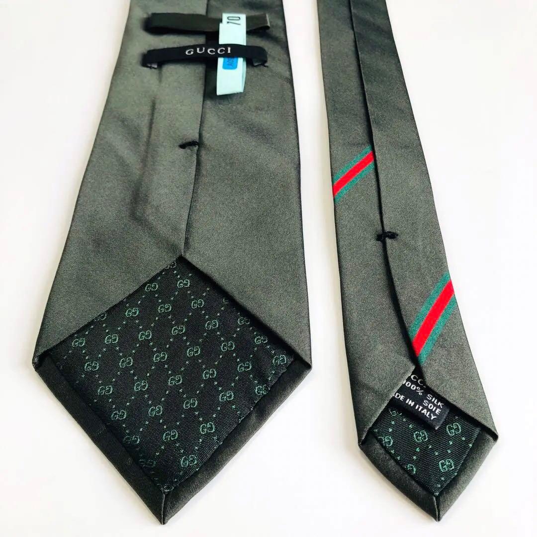 GUCCI ネクタイ グリーン無地