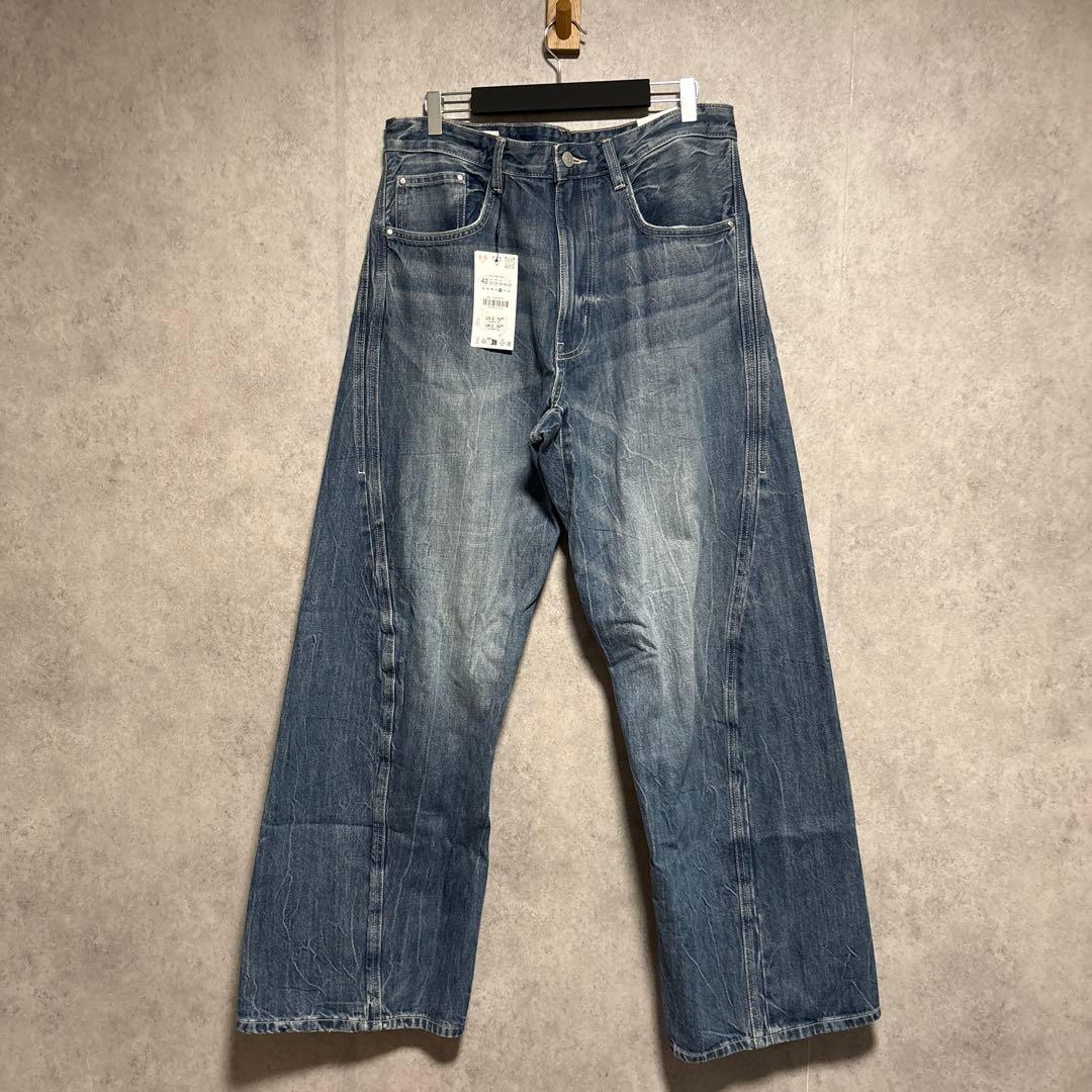 ZARA ザラ バギーフィットツイストシームデニムパンツ EU42 JP32
