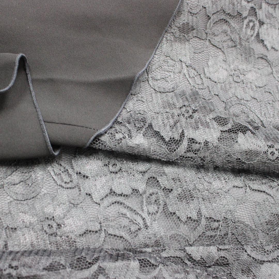 【社交ダンス用衣装 美品】Sanline 花柄レース切り替え付きドレス フレア