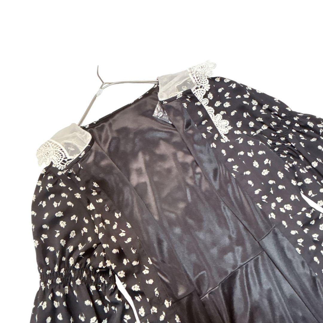 ジュエティ Wednesday ワンピース M ブラック レースカラー ロング