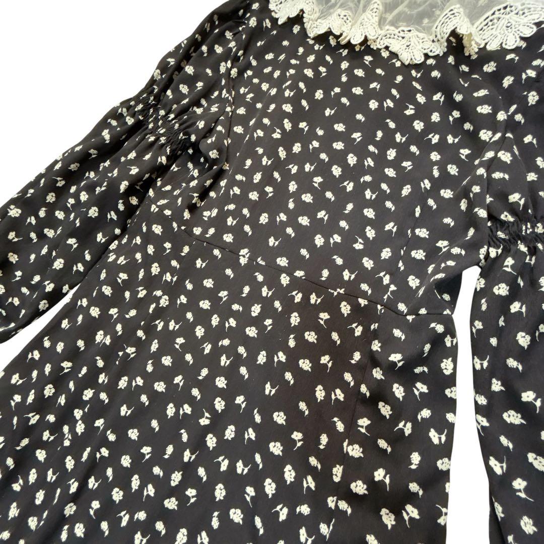 ジュエティ Wednesday ワンピース M ブラック レースカラー ロング