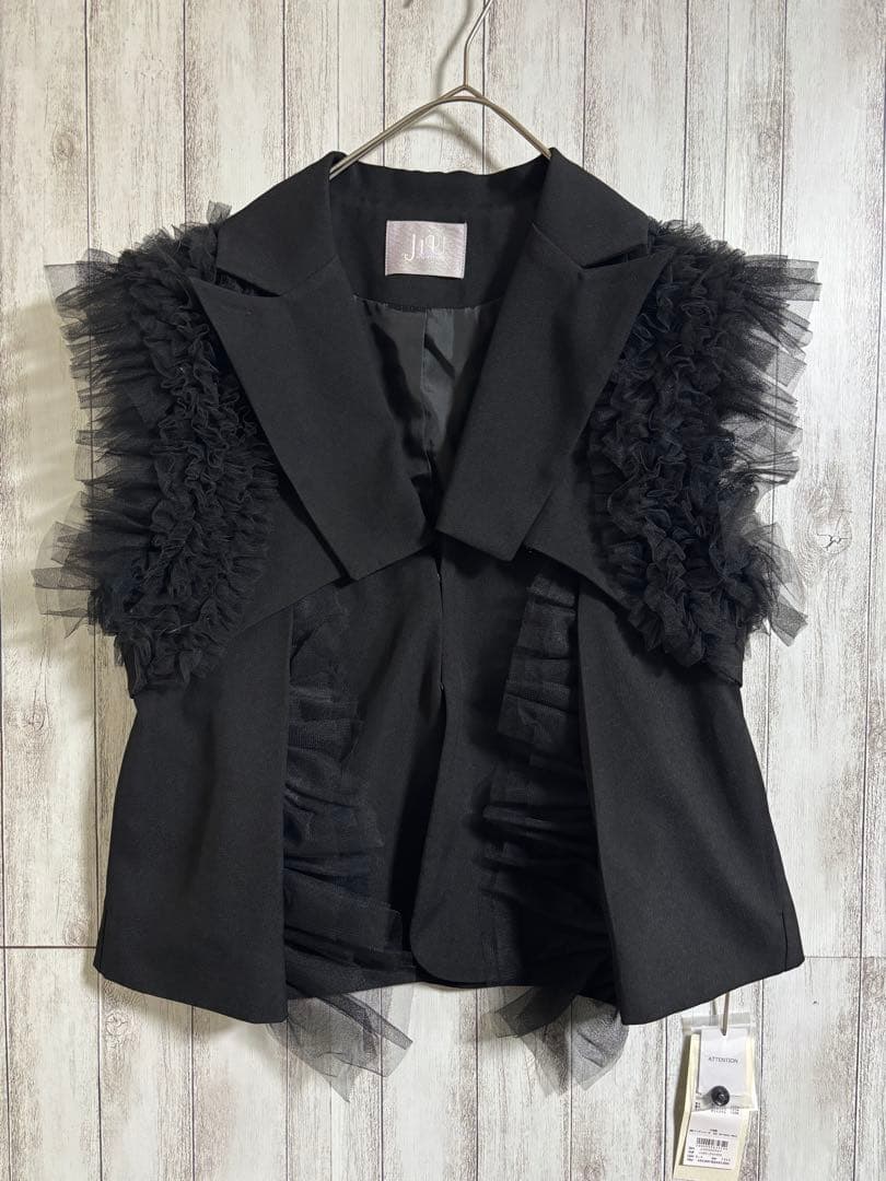 J1U LA BELLE ETUDE 2WAYチュールノースリーブジャケット