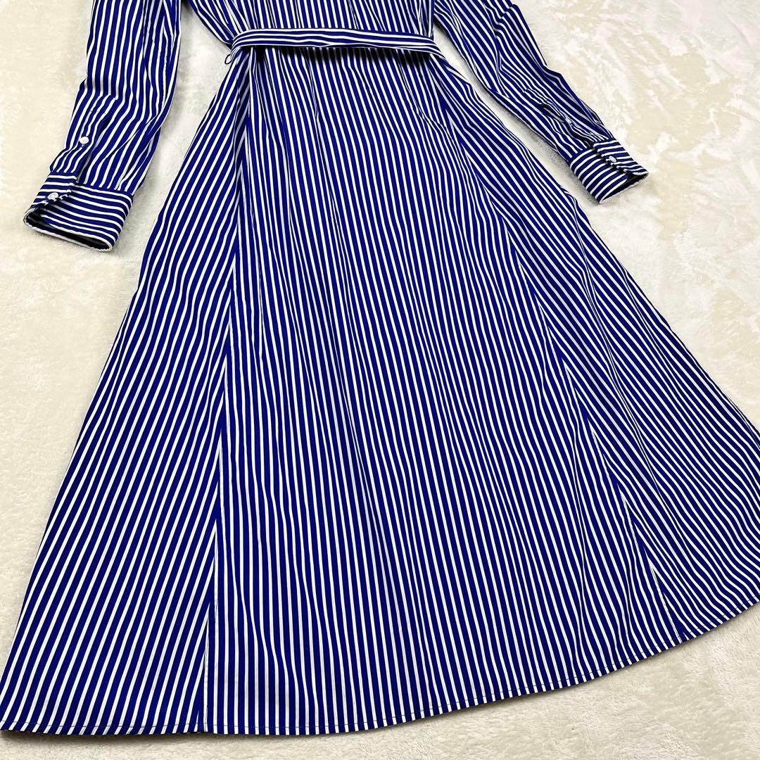 【未使用級】ポロラルフローレン シャツワンピース ストライプ ベルト 現行QR付