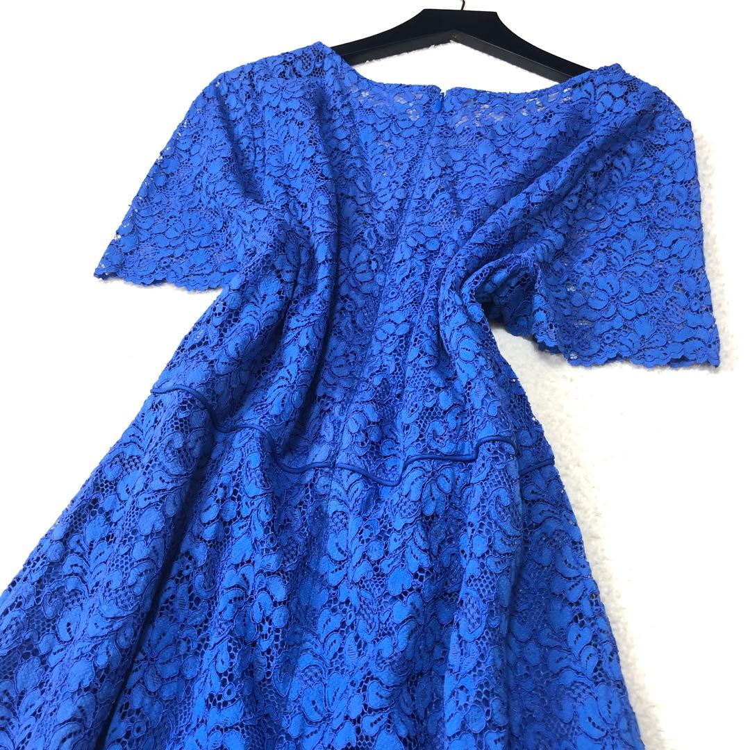 新品未使用　ローラアシュレイ　ロングワンピース　フローラル✨　総柄刺繍✨　ブルー