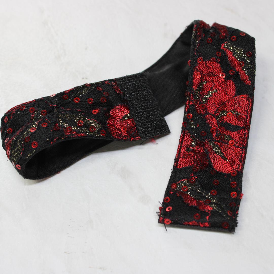 【美品 社交ダンス衣装】ICHIOKU ワンピース ドレス 赤 黒 派手 上品