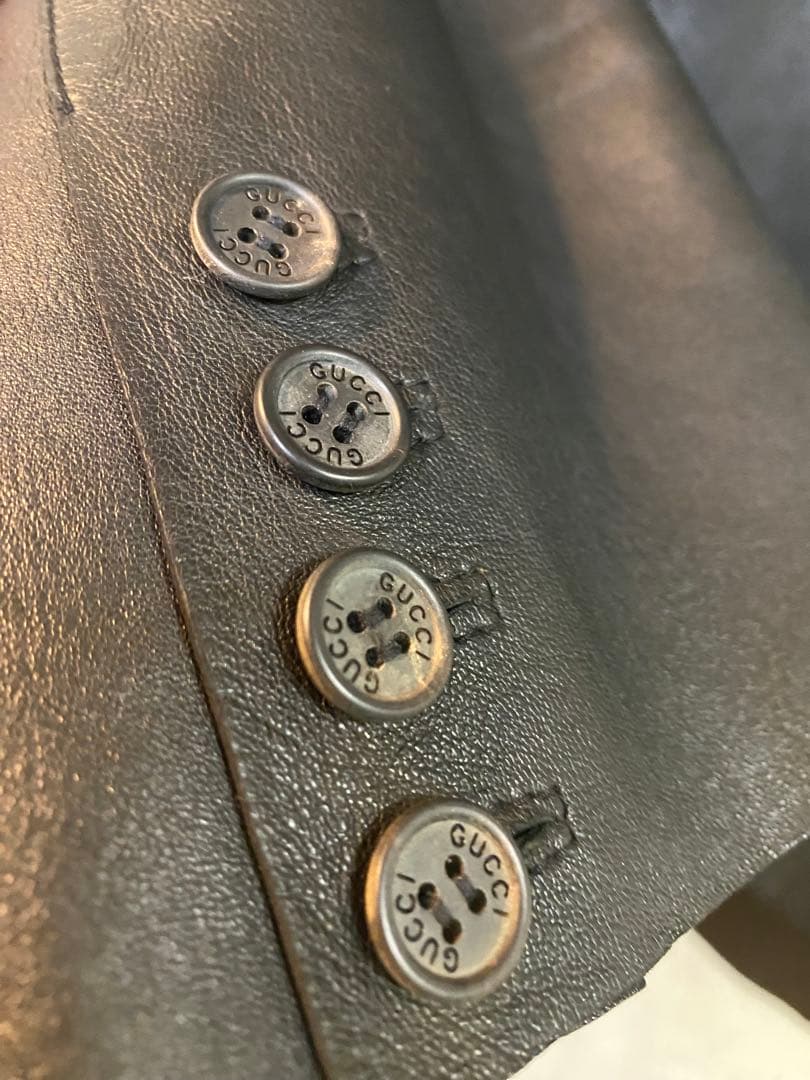 GUCCI ブラックレザージャケット サイズ46